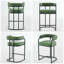 Ensemble de 2 tabourets de bar en chenille - sièges rembourrés, structure en métal et conception ergonomique pour îlot de cuisine ou bar personnel-1854685746