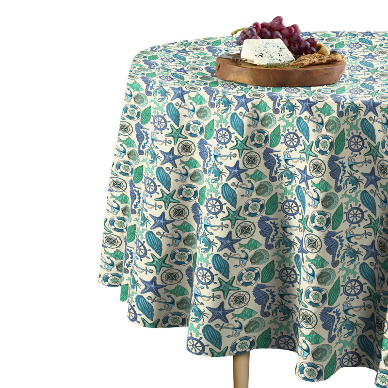 Slagle Geometric Round Tablecloth, 90" x 90"