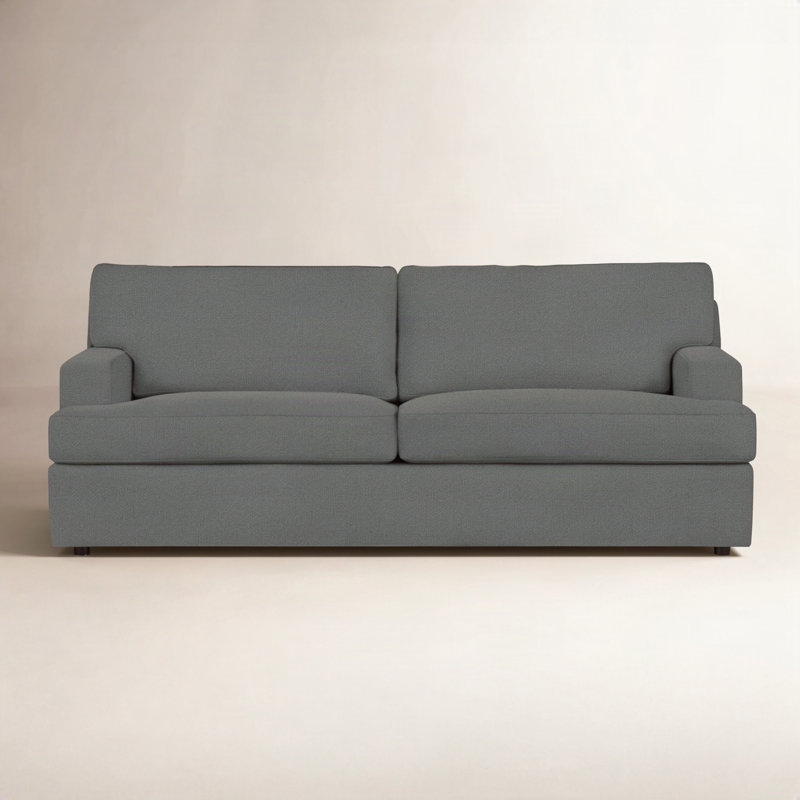 Cleo 84" Upholstered Custom Sofa, Davis Smoke Bouclé