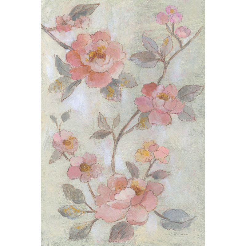 «Romantic Spring Flowers I» par Silvia Vassileva - peinture sur toile tendue, H 48 po x l 32 po