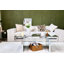 Table basse à miroir rectangulaire de luxe 47 pouces avec verre trempé cannelé, table d'appoint moderne pour canapé, assemblage facile en 2 étapes, style luxueux léger, emballage renforcé