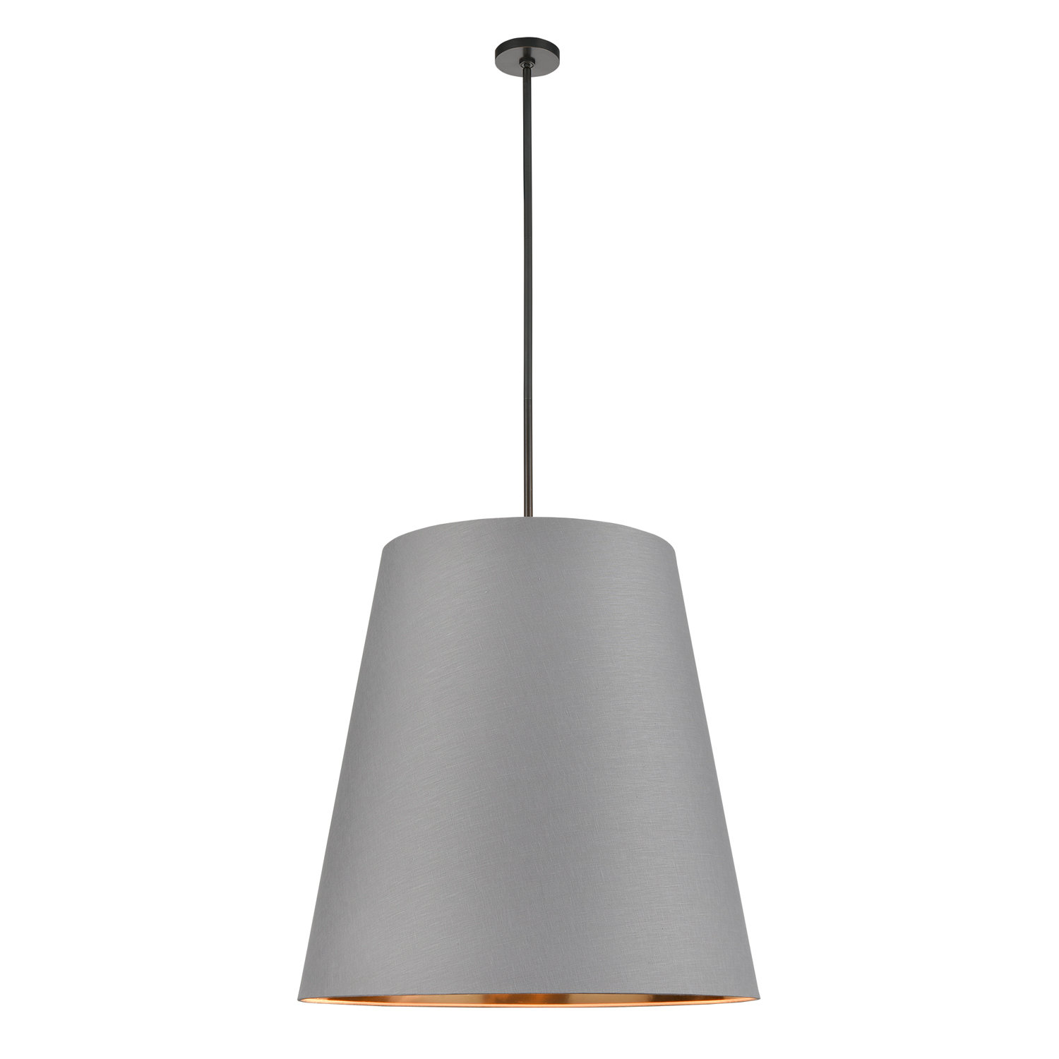3 Light Steel Pendant, Black, 76.88" H x 30" W x 30" D, Gray