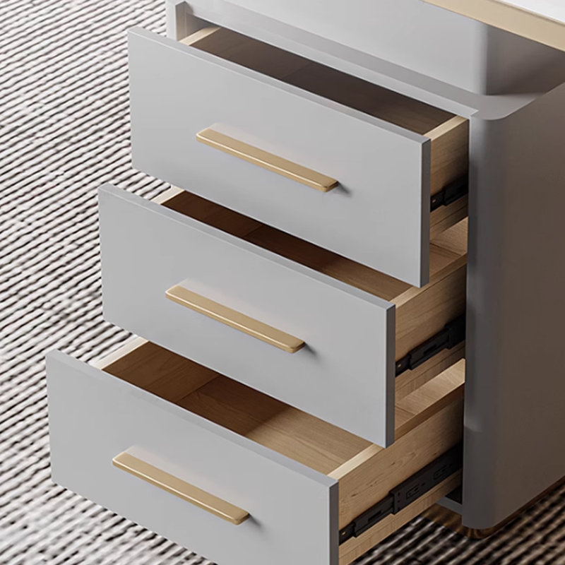 Bureau minimaliste de style italien, H 29,53 po x l 70,87 po x P 27,56 po, Doré