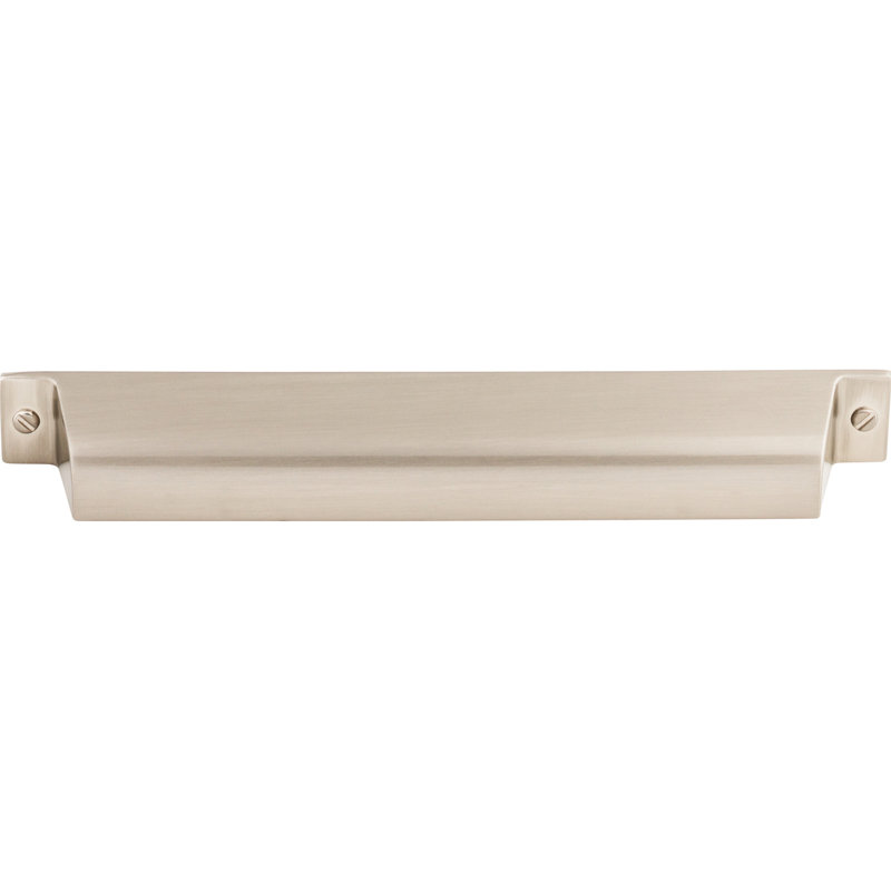 Channing 5" Center to Center Cup/Bin pull, Brushed Satin Nickel, 7" Center to Center
