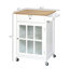 Chariot pour îlot de cuisine 27 "avec tiroir et porte vitrée, chariot de cuisine avec tablette réglable et porte-serviettes, blanc