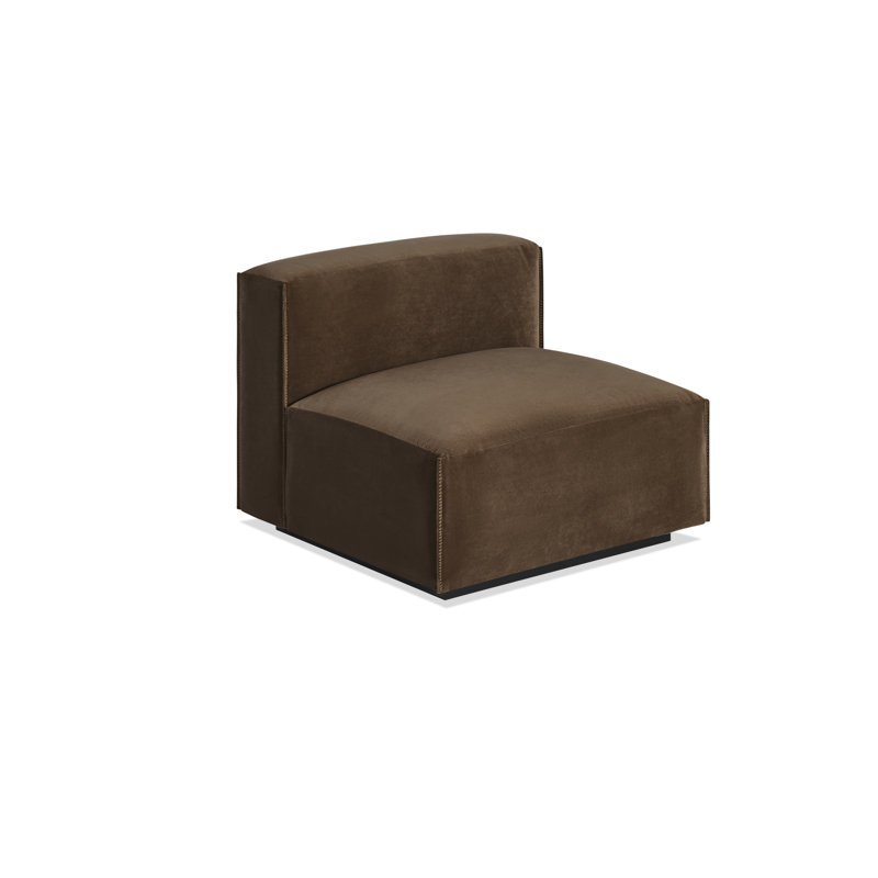 Fauteuil de chambre Cleon, Mélange de polyester café velours