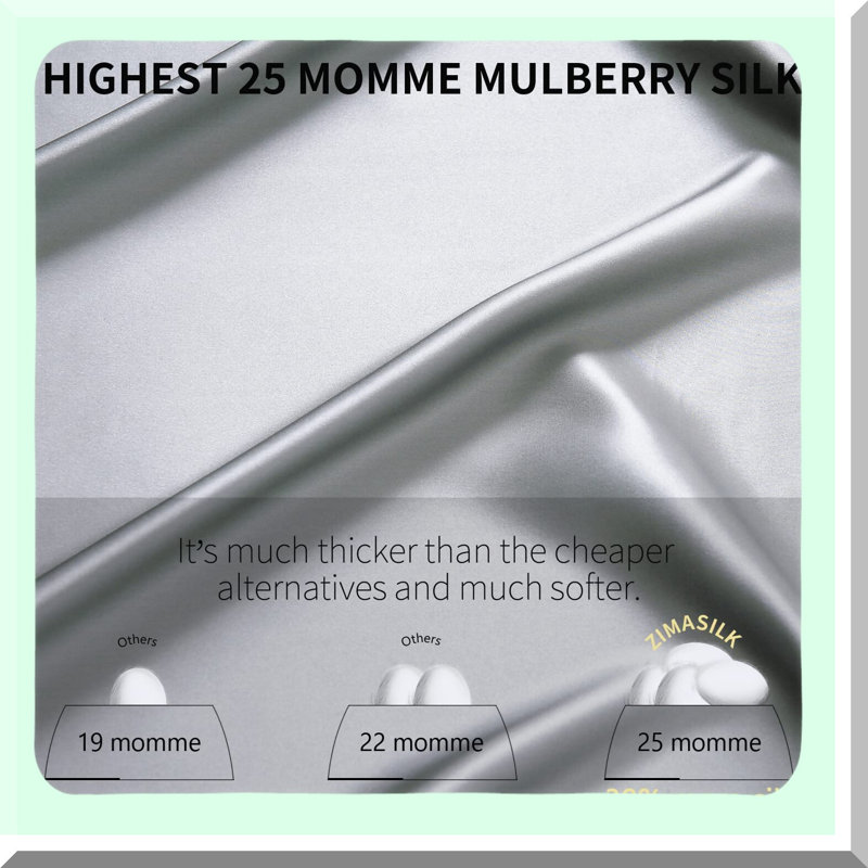 SilkLux 25 Momme Silk Pillowcase - Hair & Heath Care - 100% Mulberry Silk - Grade 6A - 900 Thread Count - Queen Size 20''x30'' - Iron Gray - Gift Choice