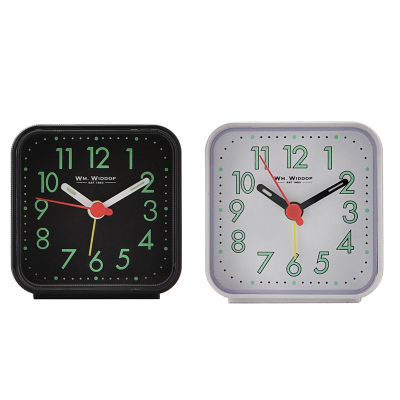Analogue Quartz Movement / Crystal Alarm Tabletop Clock in Black/Green/Red/White