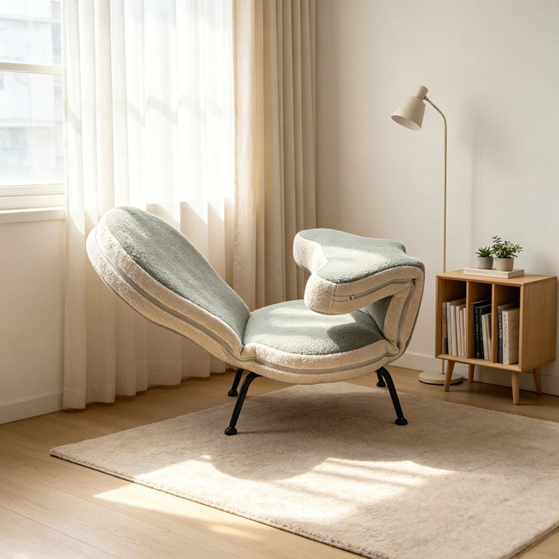 Fauteuil relax pliable multipositions de 180 cm (70,8 pouces), en velours Teddy, ergonomique et inclinable, avec structure en métal, idéal pour le salon, la chambre ou un petit appartement. Couleur : vert.