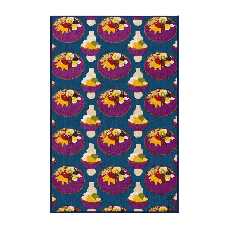  Tapis lavable lavable à bols d'açai, Rectangulaire 3 pi x 5 pi