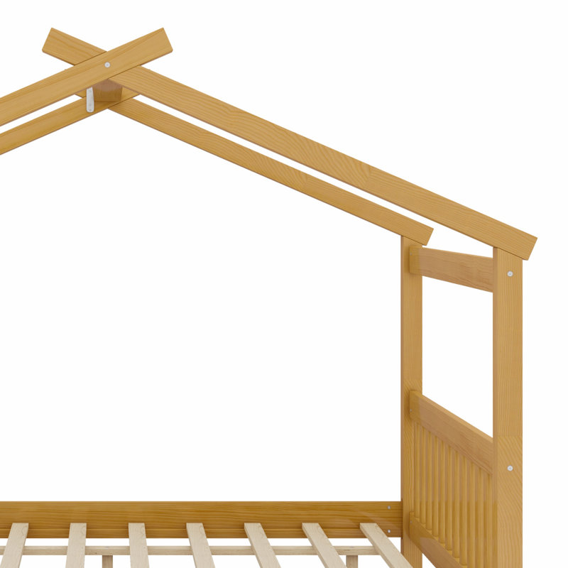 Lit en bois avec couchette, Naturel