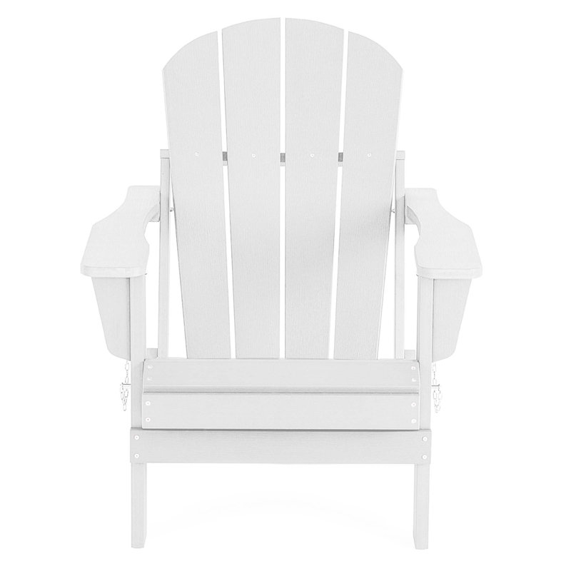 Chaise Adirondack pliante en plastique Hyginos, Blanc