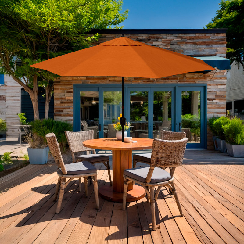 Parasol de marché 9 pi Deshaun, Toile Sunbrella® tangerine