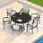 Outdoor Patio Chairs Of 2, Metal Frame With E - Coating, Rust , Breathable , Stackable For Garden And Poolsides, 22.1"L X 25.2"W 36"H, 400 Lbs Weight Limit All Weather Dining In Black, Seats, Design-24932167-24932166