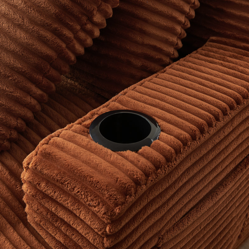 Méridienne compressible double orange, sans assemblage, canapé-lit moelleux pour la détente dans la chambre à coucher, confort de rembourrage à ressorts, style velours côtelé