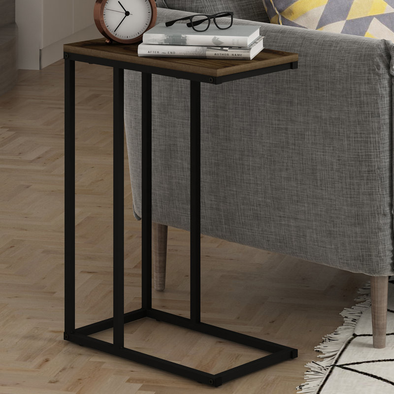 Cuddington Metal Frame Side Table, Columbia Walnut