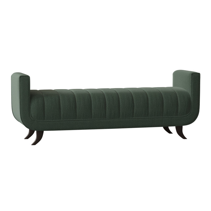 Salon Upholstered Bench, American Walnut, Venice Navy