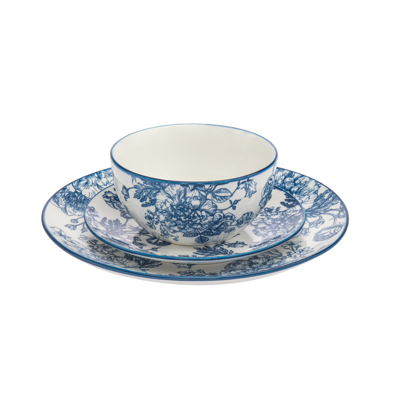 White Porcelain 12 Piece Dinnerware Set, Service for 4