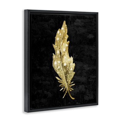 Feather On Black Floating Frame, design by Kim Allen