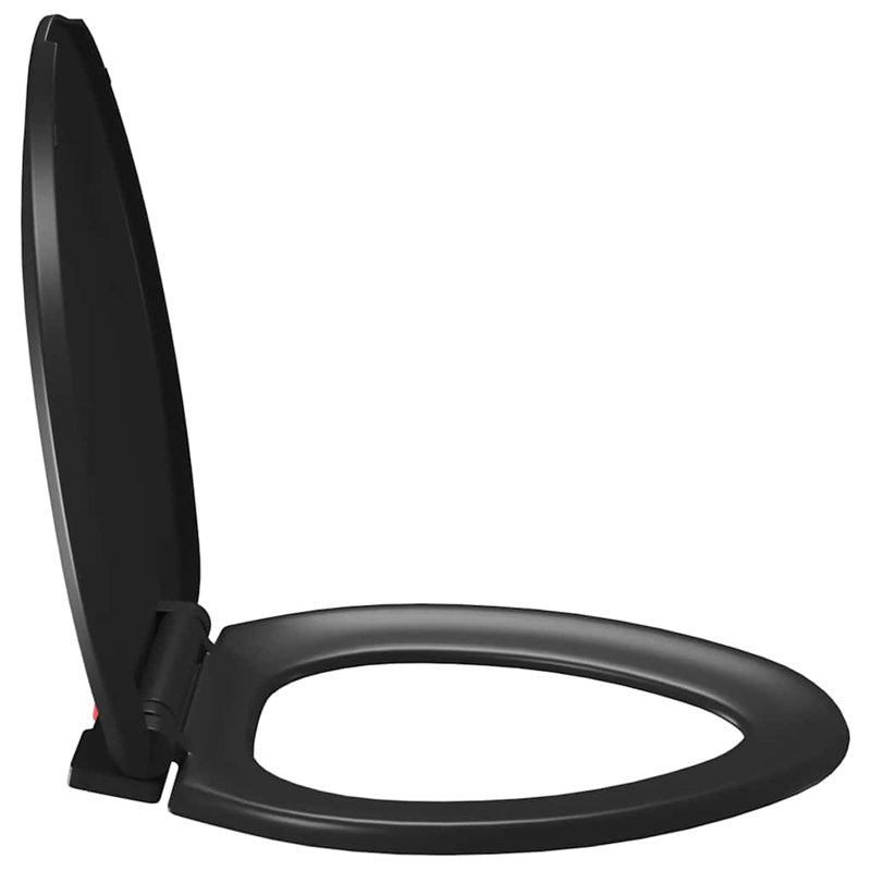 vidaXL Soft-Close Toilet Seat with Quick-Release Design Black, Black