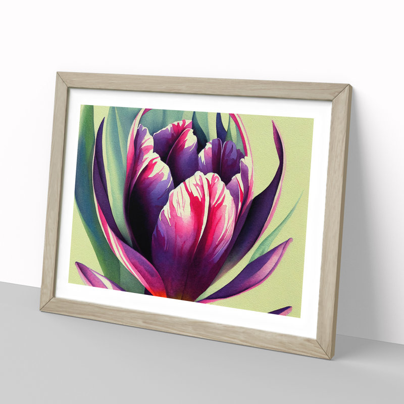 Beguiling Flower - Single Picture Frame Print, 34cm H x 46cm W x 2cm D, Oak Frame