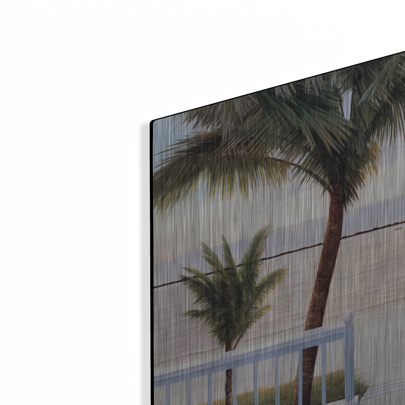 «Palm Bay» par Diane Romanello, art mural en métal, H 12 po x l 16 po