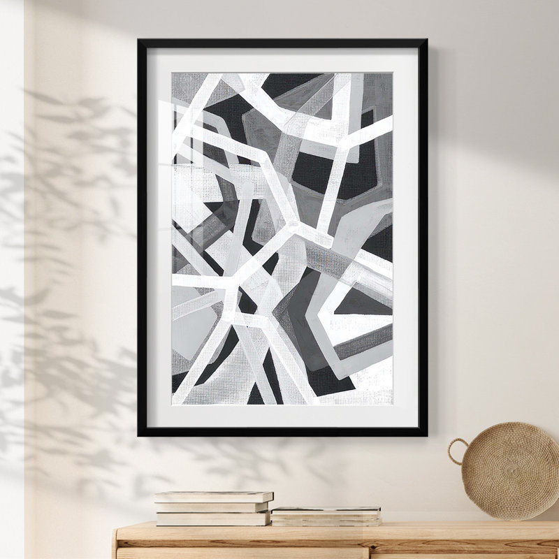 Magnetic Greys I -Framed Print, 28.5" H x 20.5" W, Black