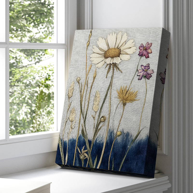 Toile tendue avec motif floral Cxxvii, H 48 po x l 32 po