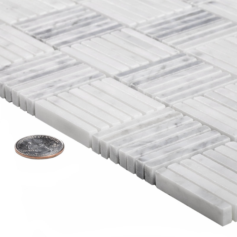 12" x 12" Marble Grid Mosaic Wall & Floor Tile