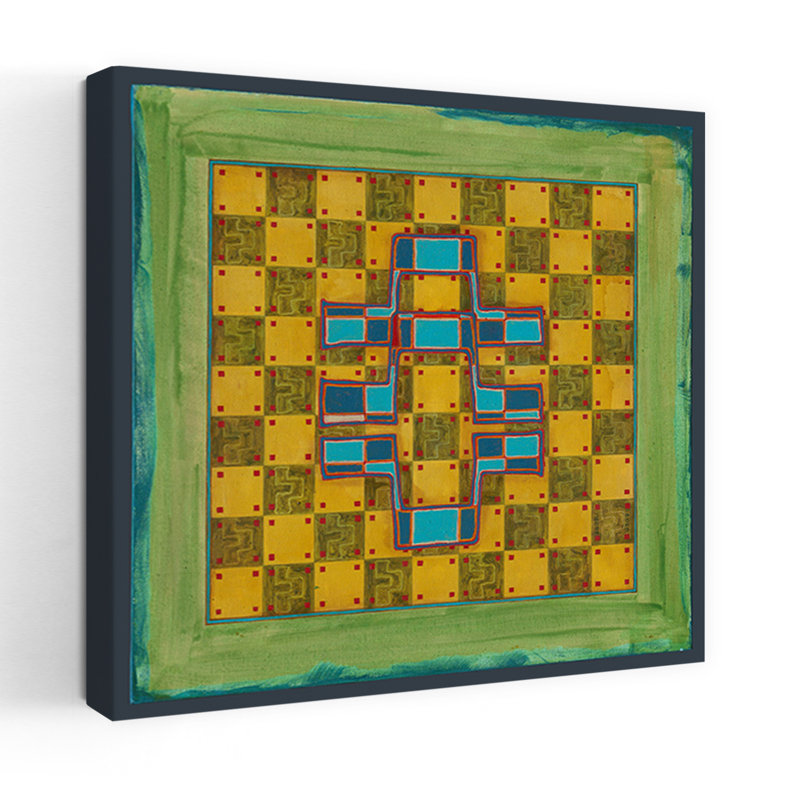 «Abstract Checkerboard Design Abstract Contemporary Winter», reproduction d'art mural, 32" H x 32" W