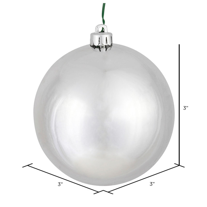 Décoration de boule décorative des Fêtes, H 2,75 po x l 2,75 po x P 2,75 po, Argent