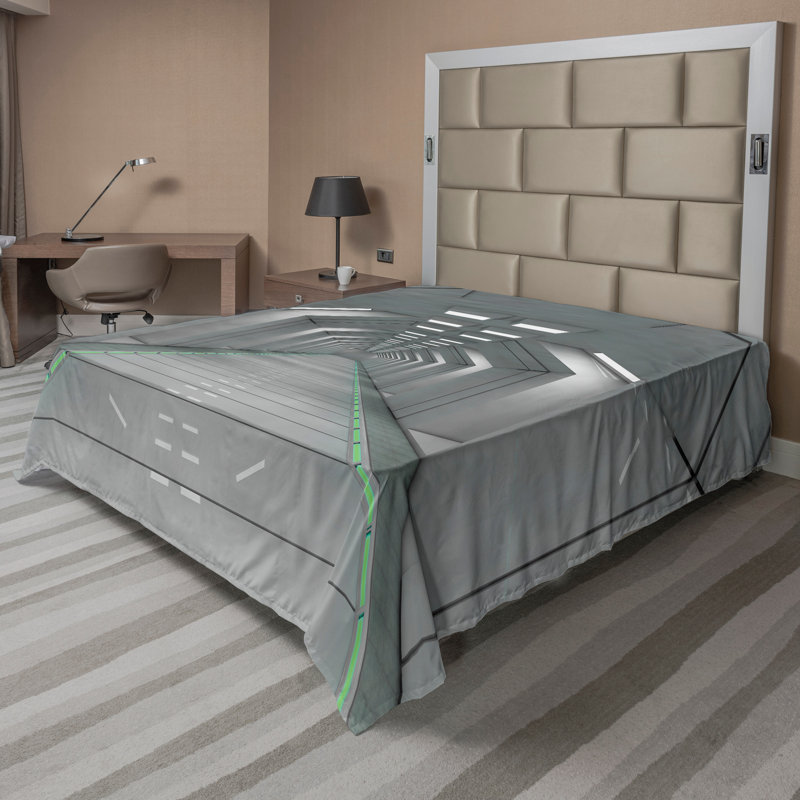 Couloir à drap plat gris Ambesonne, Drap plat pour très grand lit californien