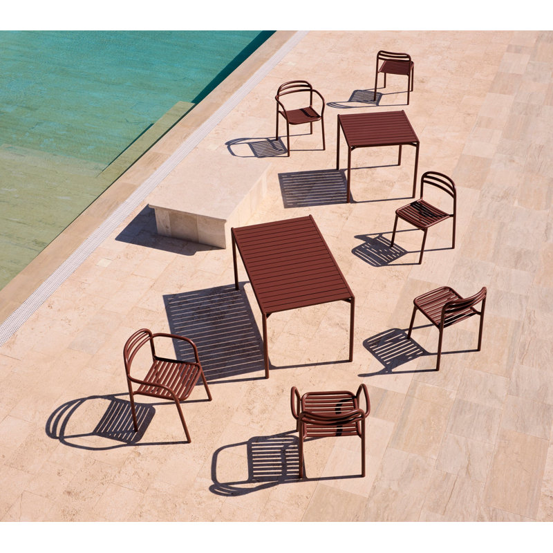 Copenhagen Outdoor Square Dining Table, Desert Red