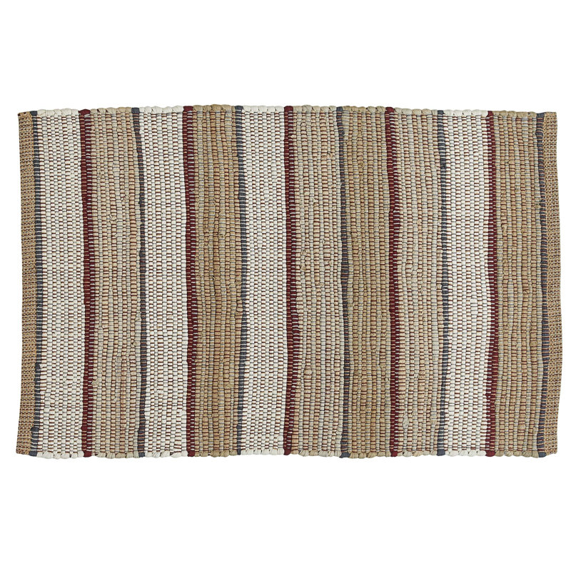 Bevans Cotton Striped Indoor Rug, Rectangle 2' x 3'