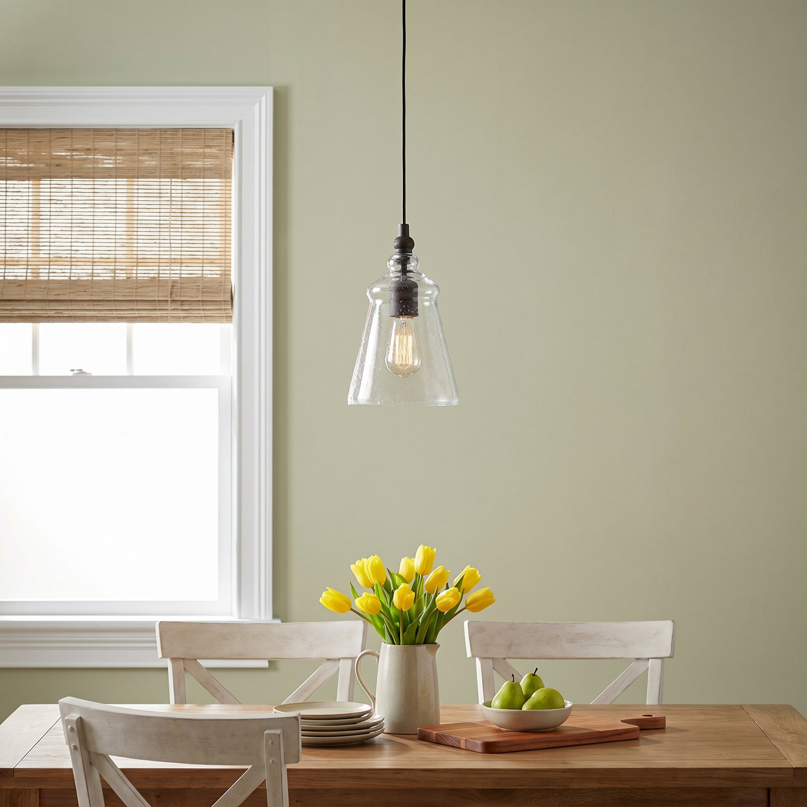 Levine Single Light Glass Steel Dimmable Pendant, Dark Weathered Iron