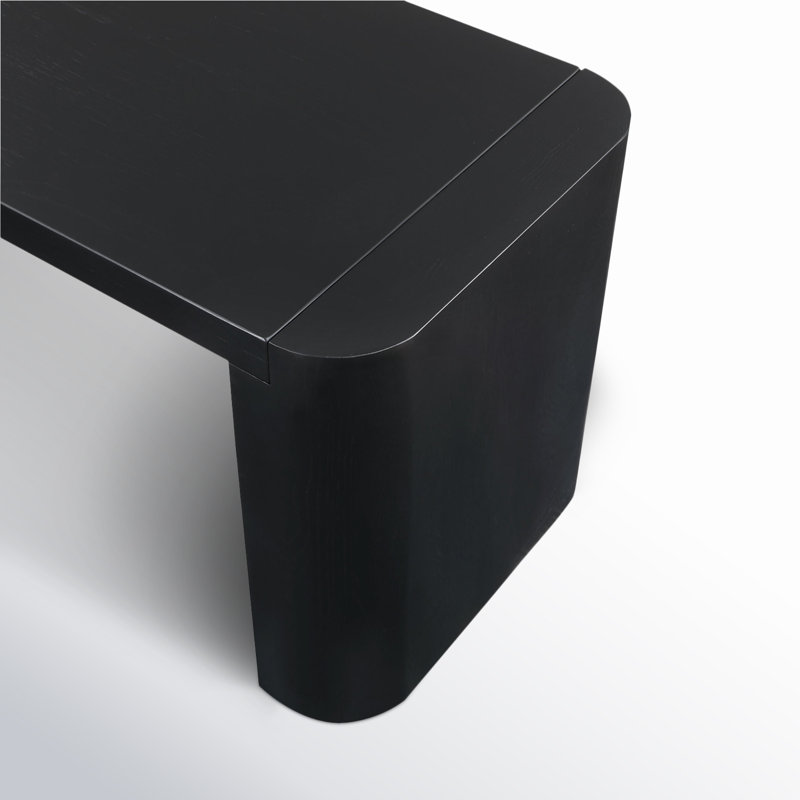 Banc en bois massif Channing 62 "-82", Noir, noir, noir, noir, H 17 po x l 82 po x P 16 po