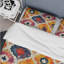 Ensemble de housse de couette géométrique rétro rouge et noir-109173681