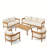 Lorene Outdoor 5-Piece Acacia Wood Conversation Set With Water-Repellent Cushions