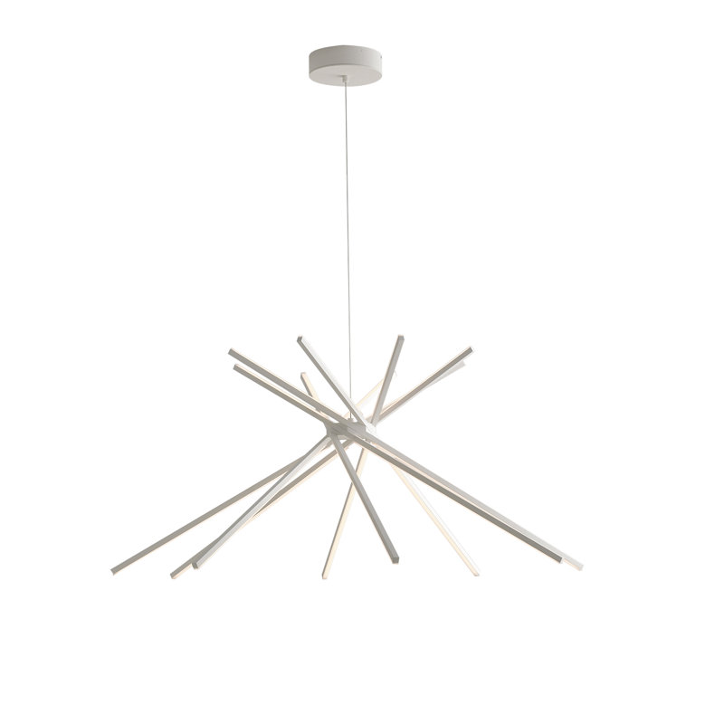 Hauer 8 - Light LED Unique/Statement Pendant, White