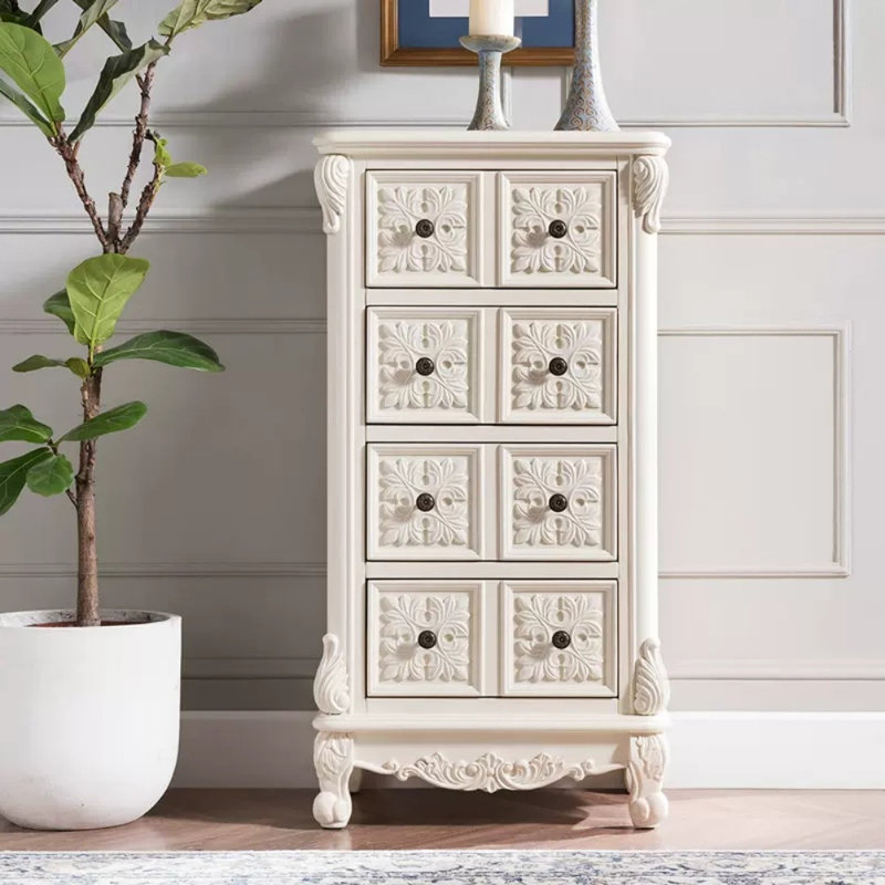 Commode d'appoint vintage grande capacité, H 42,5 po x l 22,7 po x P 15,7 po, Blanc