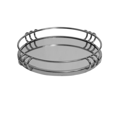 Clint Metal Tray for Living Room Furniture & Dining Room, Mirrored Tray for Décor