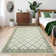 Modern Machine Washable Area Rugs Diamond Floor Mats with Non-Slip Backing, Non-Shedding Floral Print Accent Rug, Foldable Soft Low Pile Indoor Carpet