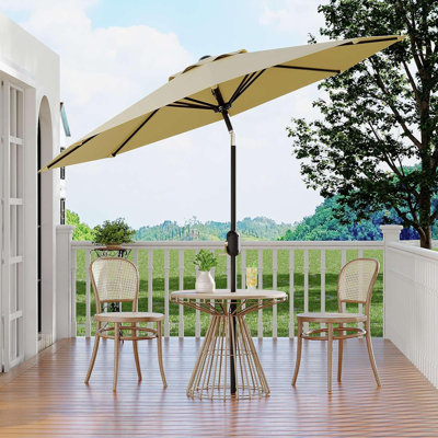 Parasol de patio - 8 parasols de table robustes pour l'extérieur avec manivelle et inclinaison à bouton-poussoir