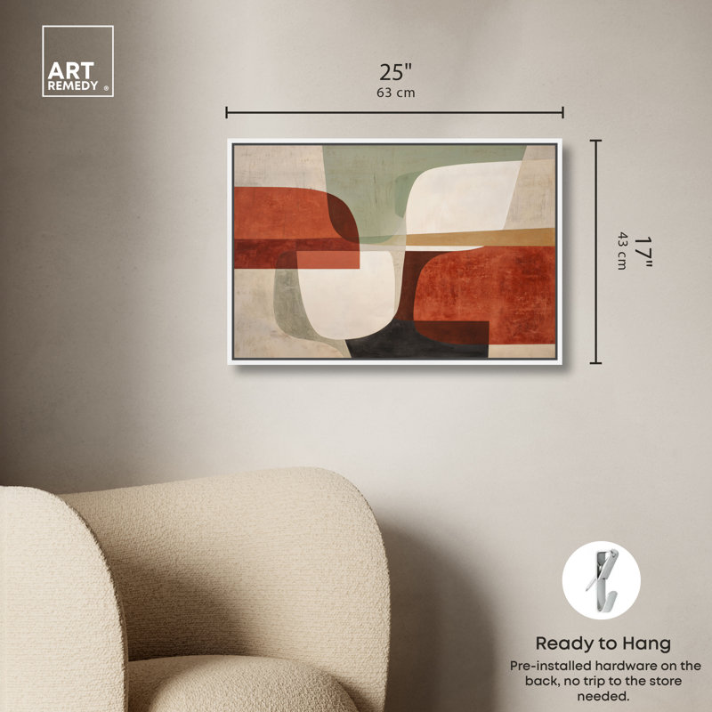 «Rust Forms III», reproduction d'art acrylique encadrée par Art Remedy, cadre argenté, 24 x 16, H 17 po x l 25 po