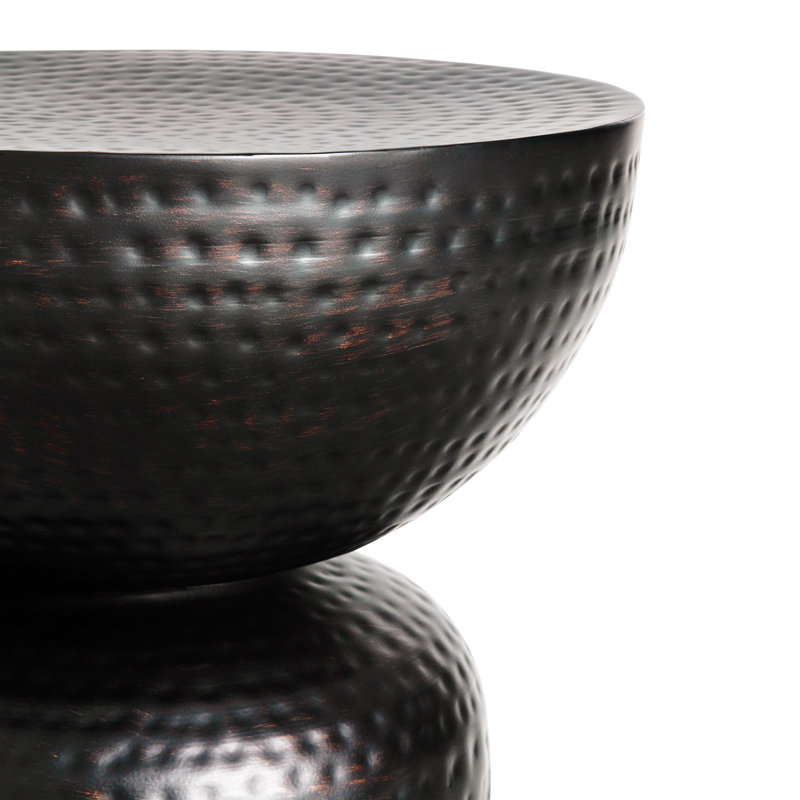 Mella Metal Hammered Side Table In Black