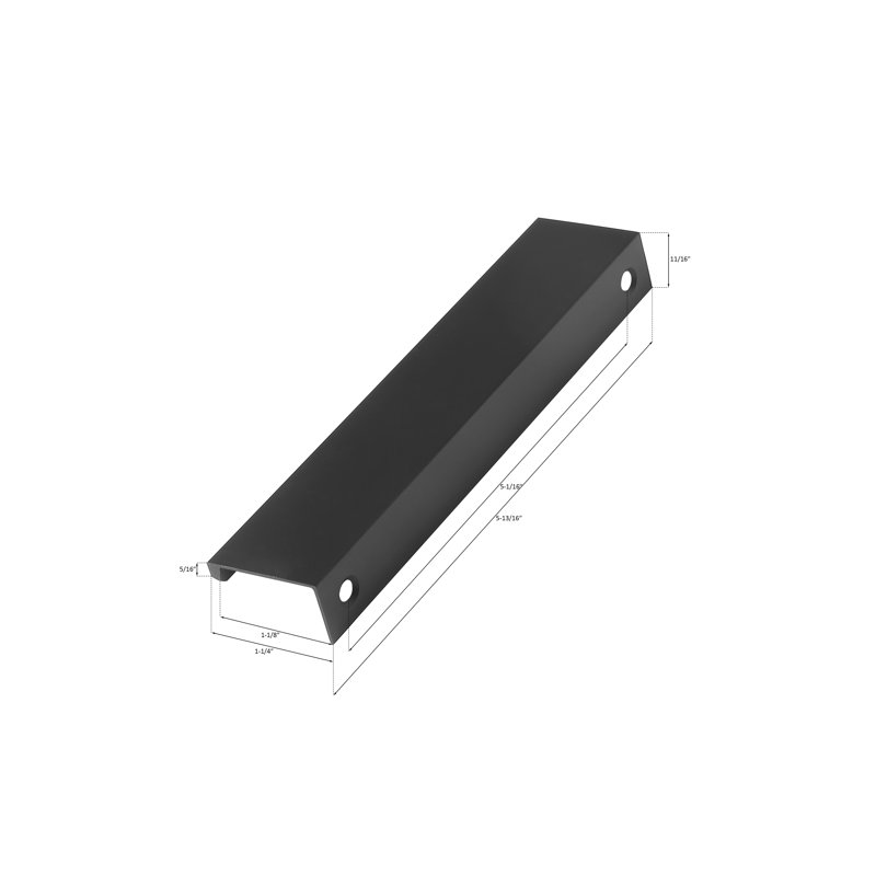 Matte Black Aluminum Finger Edge Cabinet Pull Set