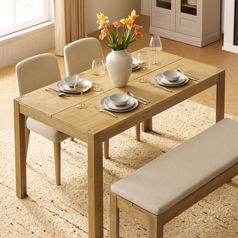 Logan Solid Wood 59" Dining Table, 29.9"H x 59"L x 31.5"W