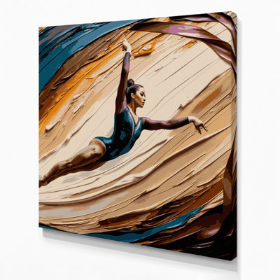 Sports Gymnastics Brown Canvas Wall Art