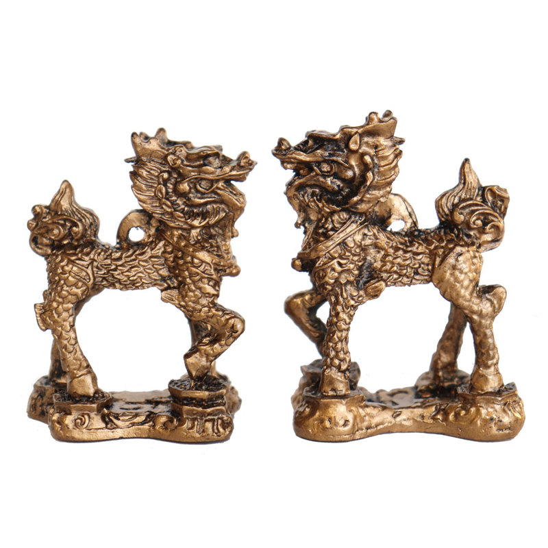 Ensemble de 2 figurines de chiots chinois