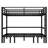 Queen over Queen Pull-Out Bunk Bed with Safety Rails, Lower Bunk Slides in Three Sections, Black-1757619519